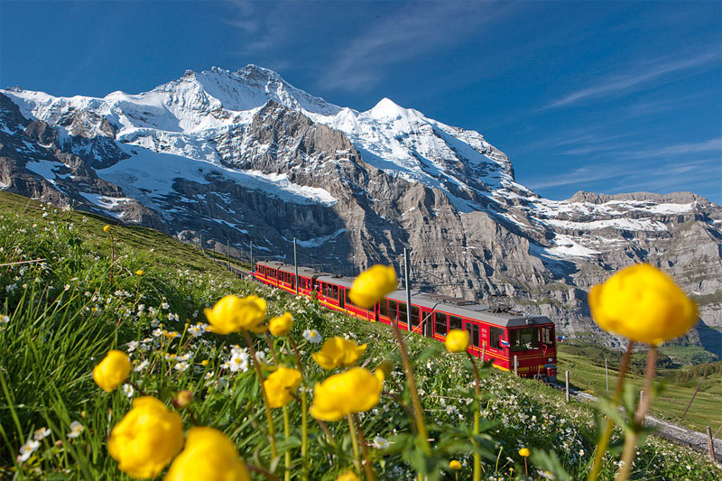 Jungfraubahn to the Jungfraujoch in summer